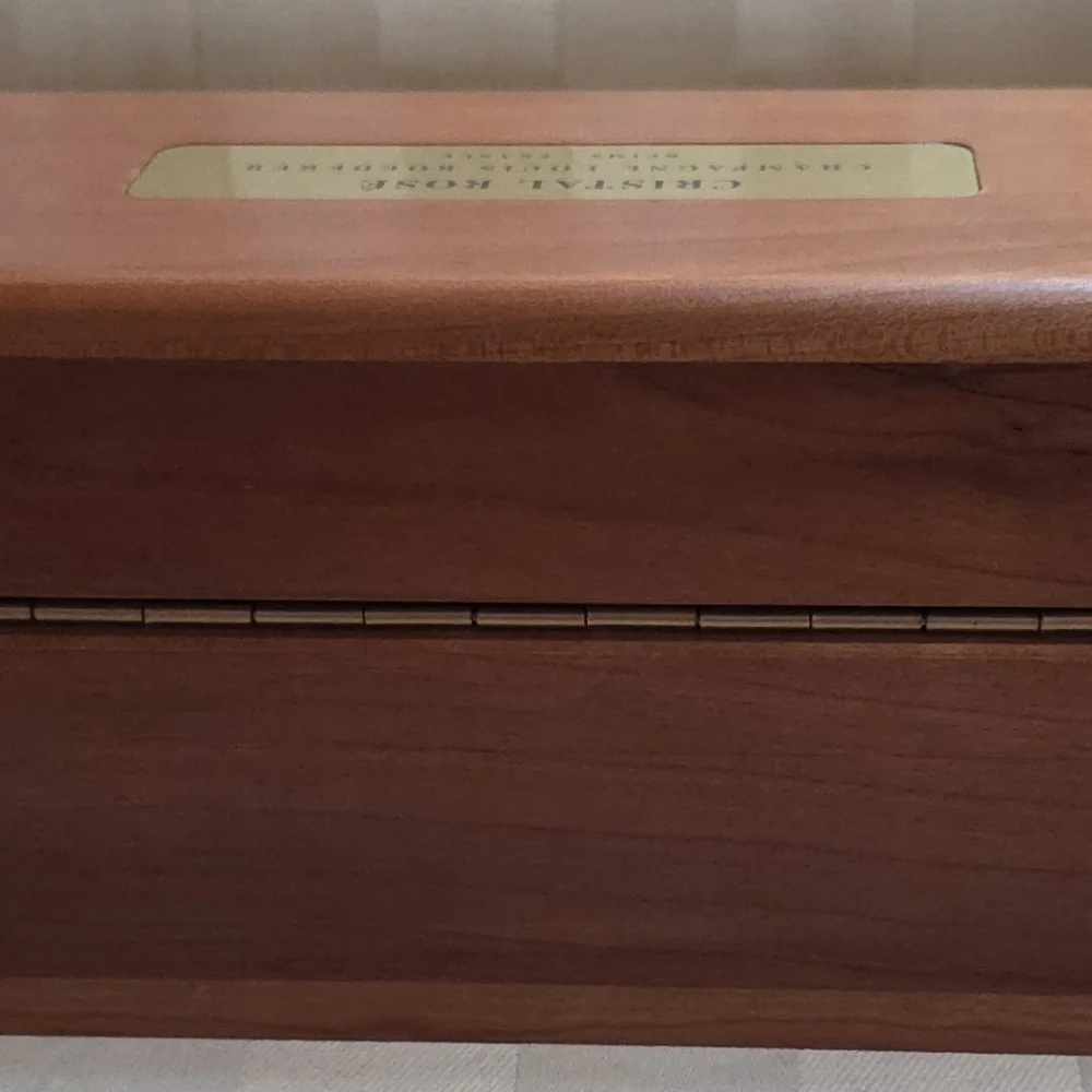 CRISTAL ROSE LOUIS ROEDERER RARE HANDMADE CHAMPAGNE BOX REIMS FRANCE Ex Cond